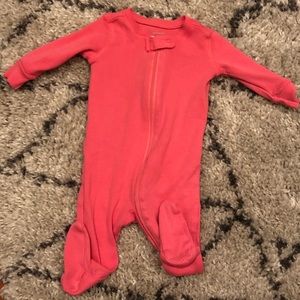 Primary bright pink zippered footie